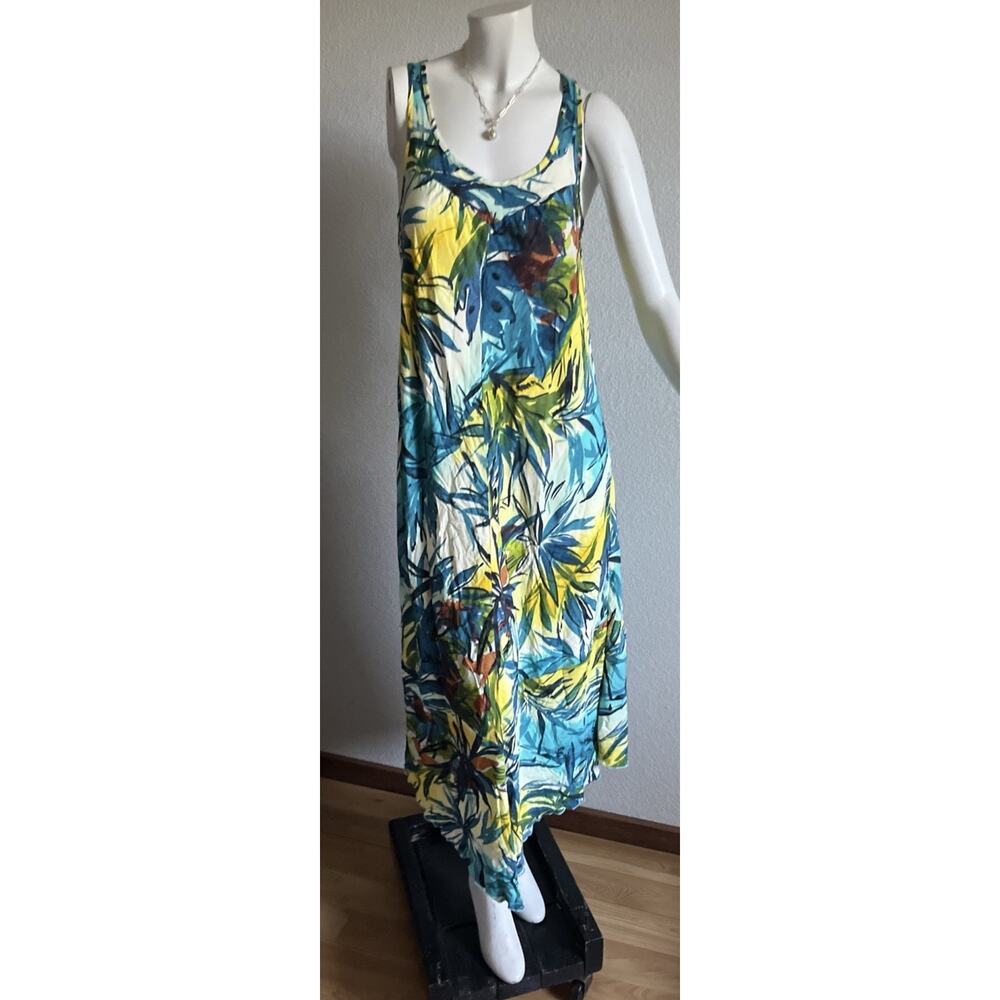 Jams World HAWI Maxi Dress Womens XS 100% Rayon Tropical Hawaii Pointed Hem